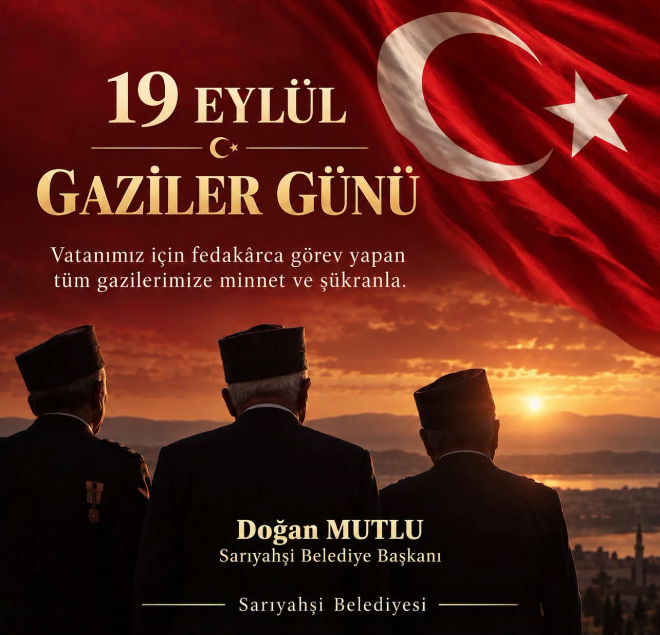 Vatanımızın bağımsızlığı ve milletimizin huzuru için fedakârca görev yapan tüm gazilerimizin 19 Eylül Gaziler Günü’nü kutluyoruz.